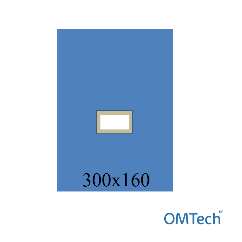 Покриття операційне OMTech™ для кесаревого розтину №3 300см х 160см - на дугу, з адгезивним операційним полем 15см х 15см (ламінований спанбонд - 45 г/м2)